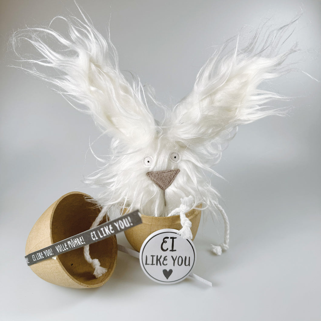 Cuddly toy, rabbit in egg “Zottel”