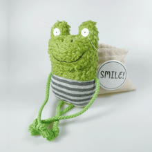 Load image into Gallery viewer, Gift for frog lovers: Cuddly toy frog in a sack “Titus”