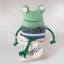 Laden Sie das Bild in den Galerie-Viewer, Geschenk für Froschsammler: Kuscheltier Frosch im Sack „Klaus“