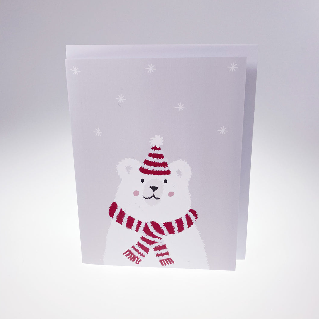 Weihnachtskarte “Eisbär mit Mütze“