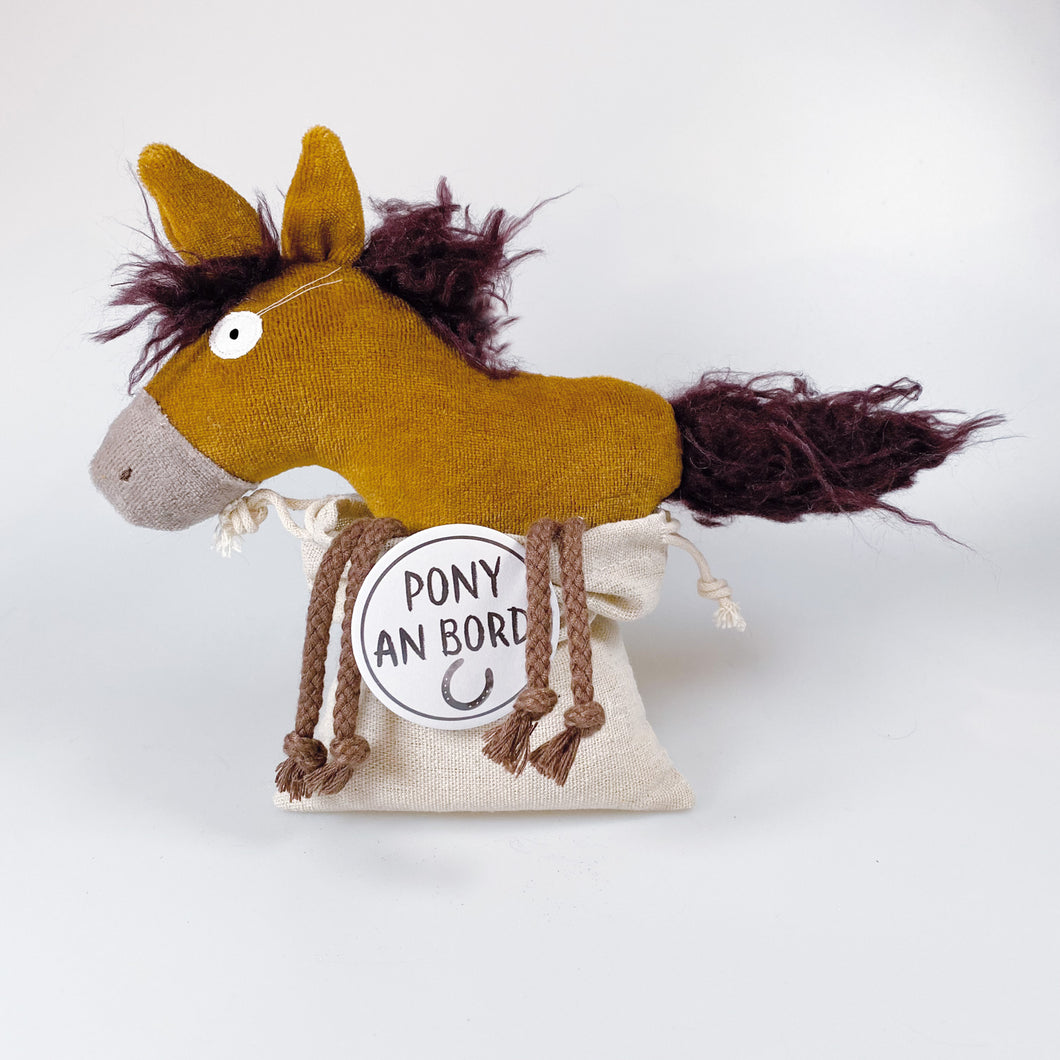 Cuddly toy pony in a sack “Findus”