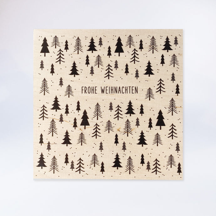 Holzpostkarte “Frohe Weihnachten im Wald“