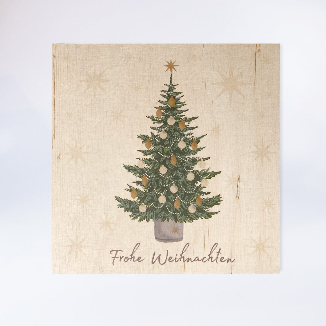 Holzpostkarte “Weihnachtsbaum, Frohe Weihnachten“