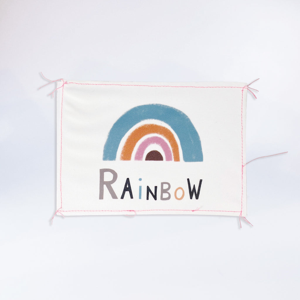 Stitched postcard 'Rainbow!'