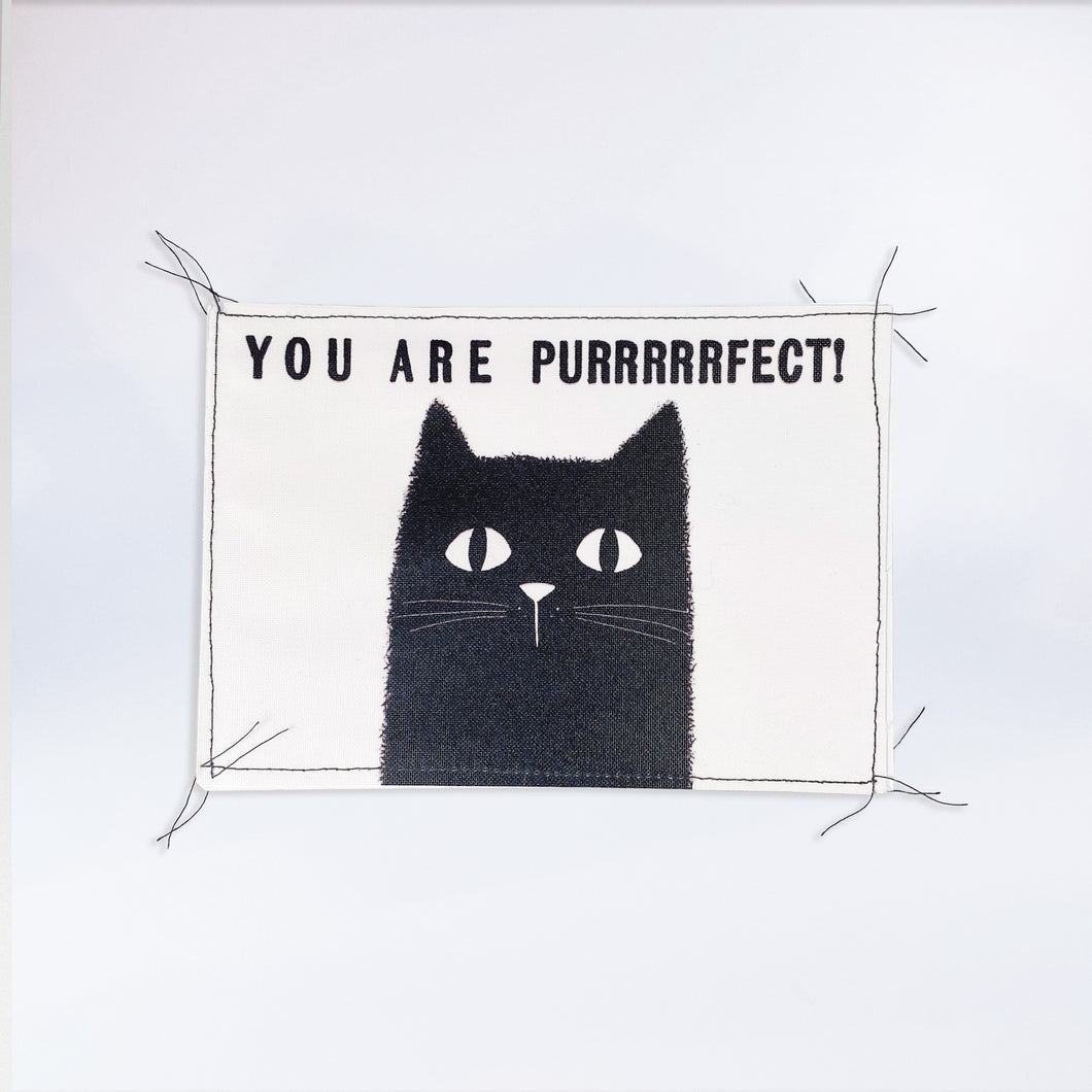 Genähte Postkarte „You are PURRRRRFECT!“