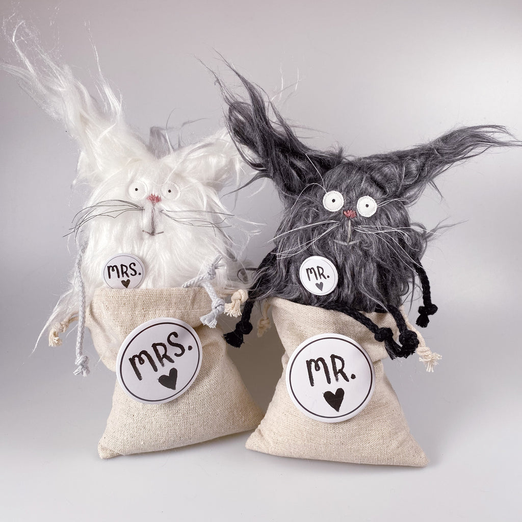 Kuscheltiere Katzenpaar im Sack „Cleo" & „Fred“