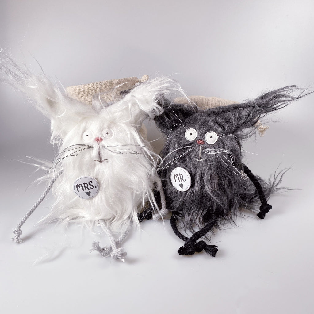 Kuscheltiere Katzenpaar im Sack „Cleo" & „Fred“