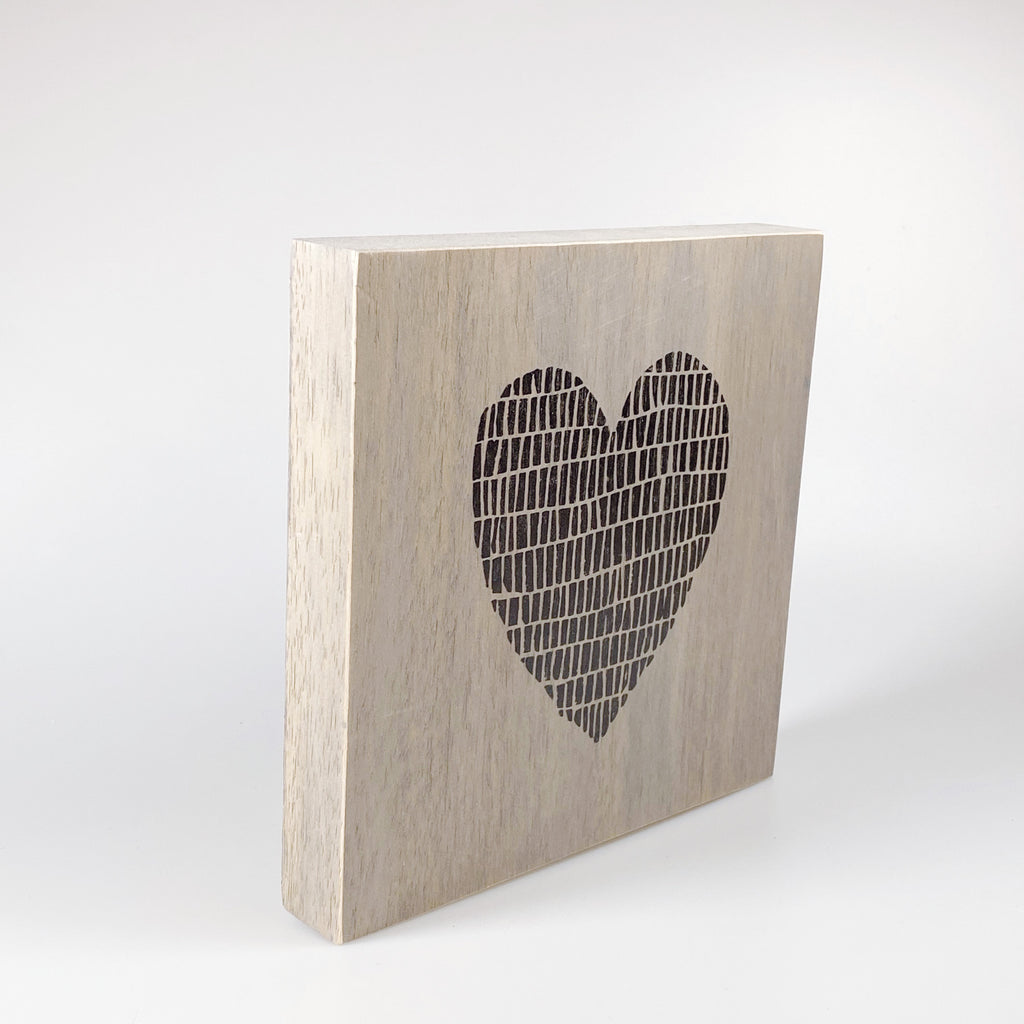 Großes Holzbild "Herz" braun/grau