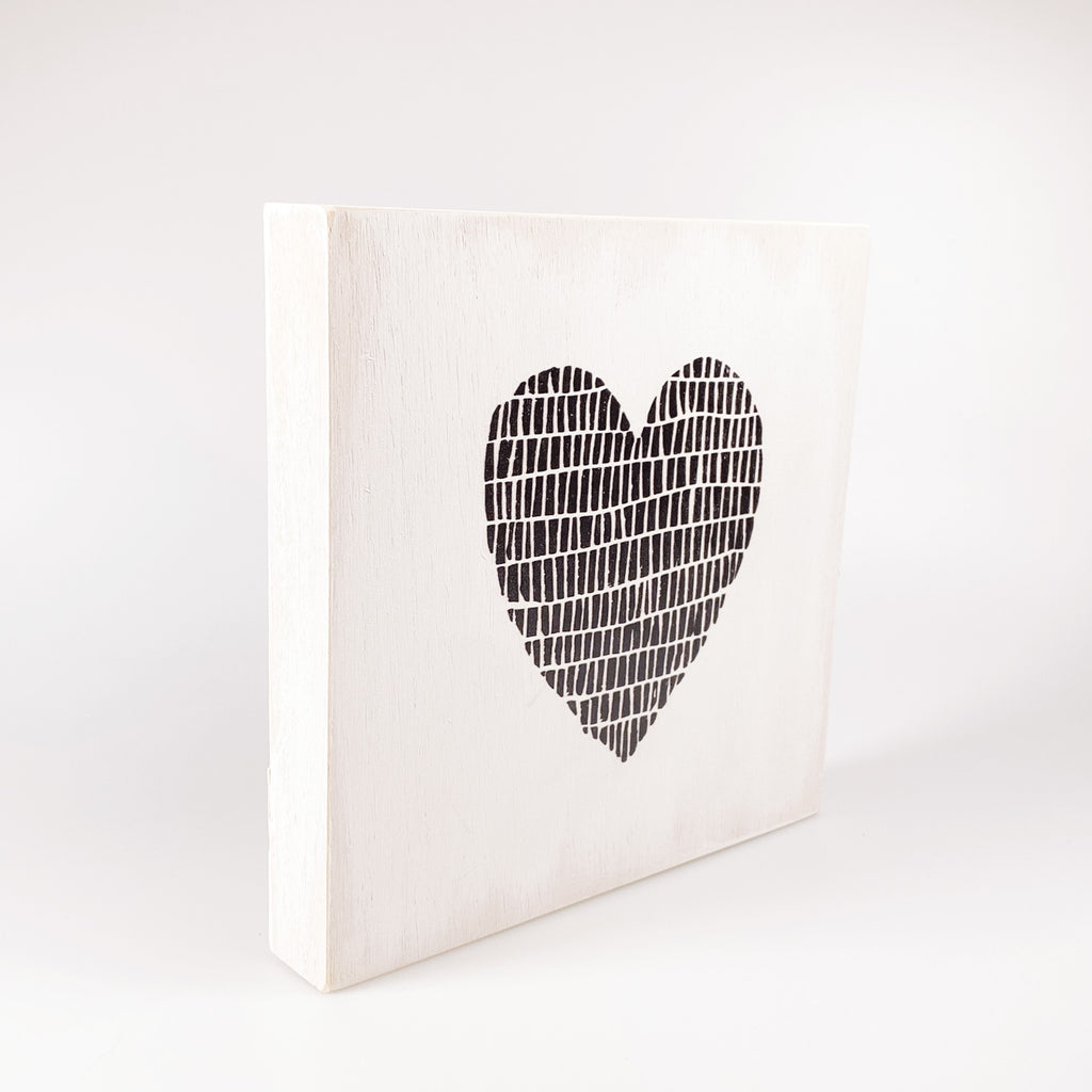 Großes Holzbild "Herz" weiß