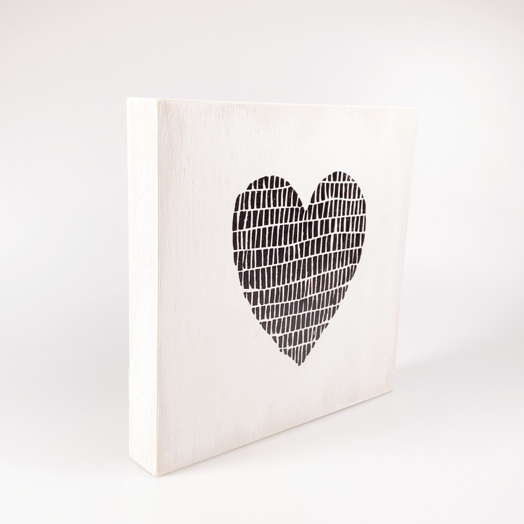 Großes Holzbild "Herz" weiß