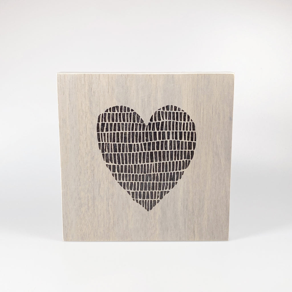 Großes Holzbild "Herz" braun/grau