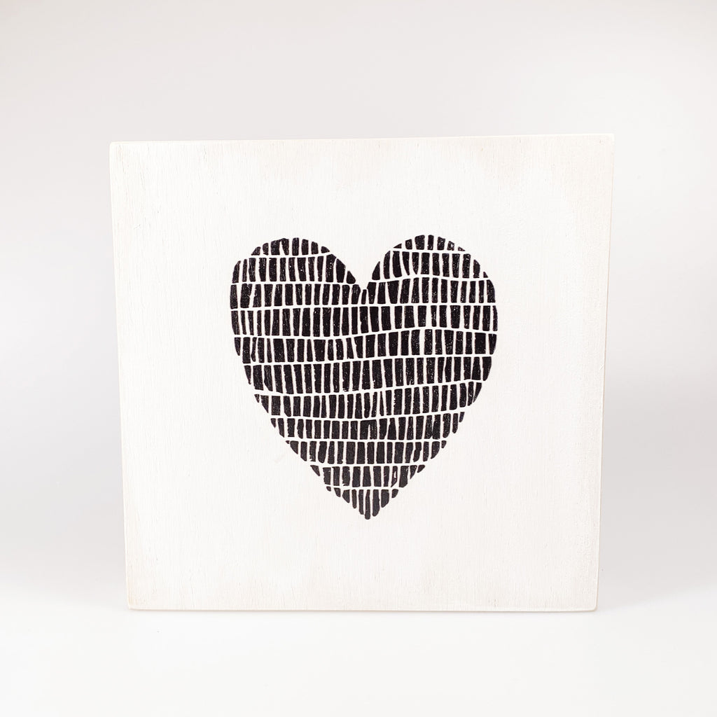 Großes Holzbild "Herz" weiß