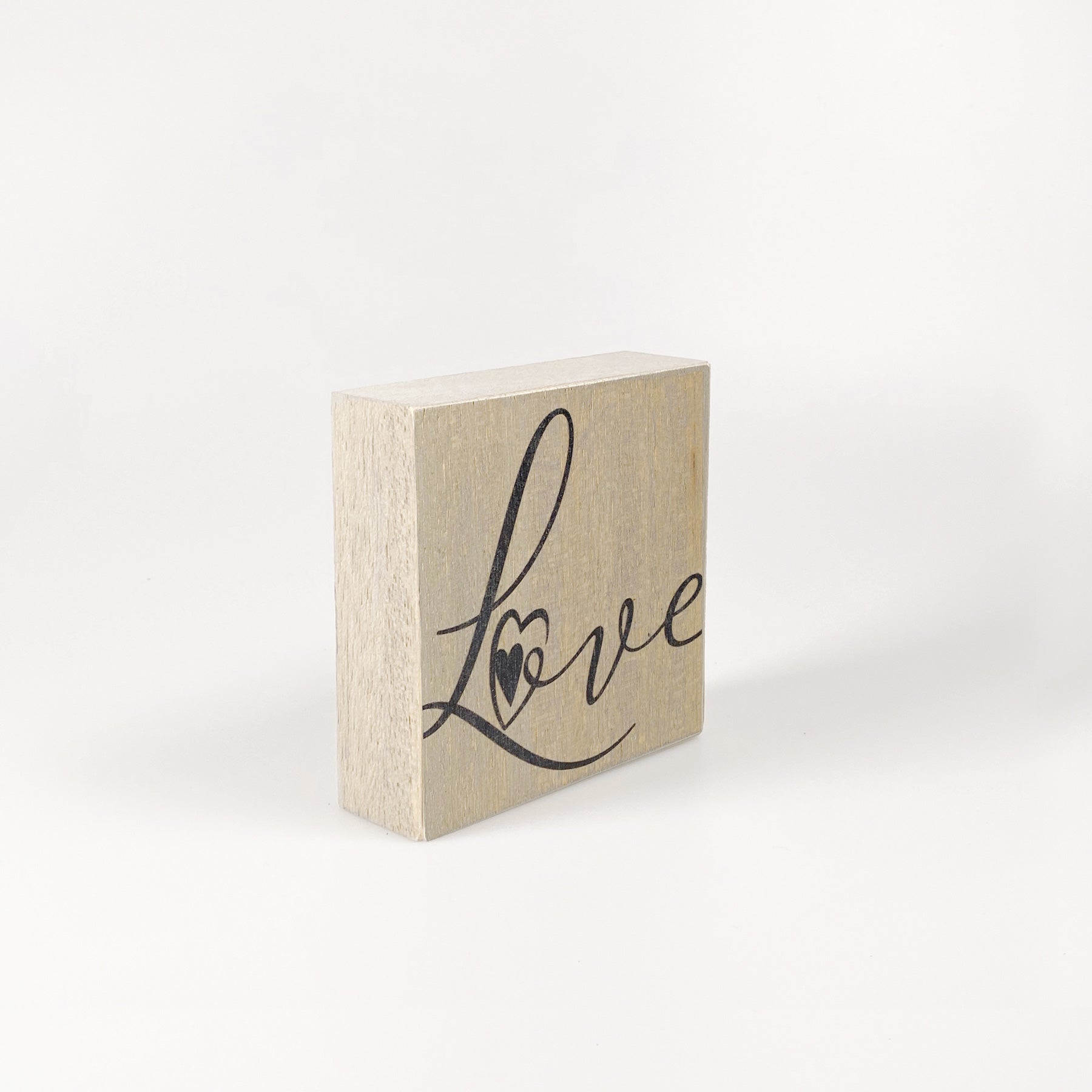 Kleines Holzbild "Love“ braun/grau