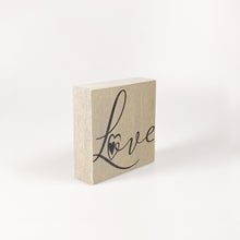 Laden Sie das Bild in den Galerie-Viewer, Kleines Holzbild &quot;Love“ braun/grau
