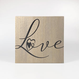 Großes Holzbild "Love" braun