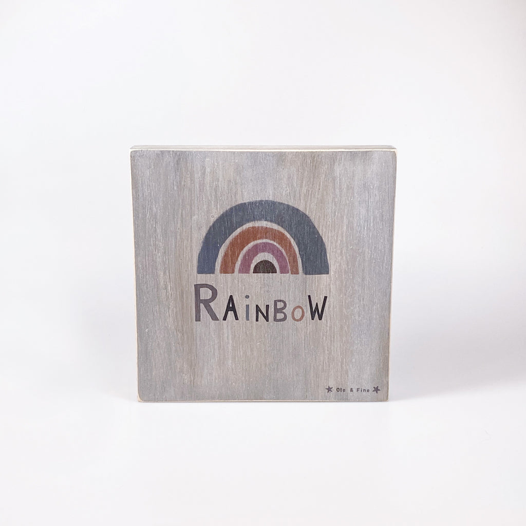 Großes Holzbild "Rainbow" braun