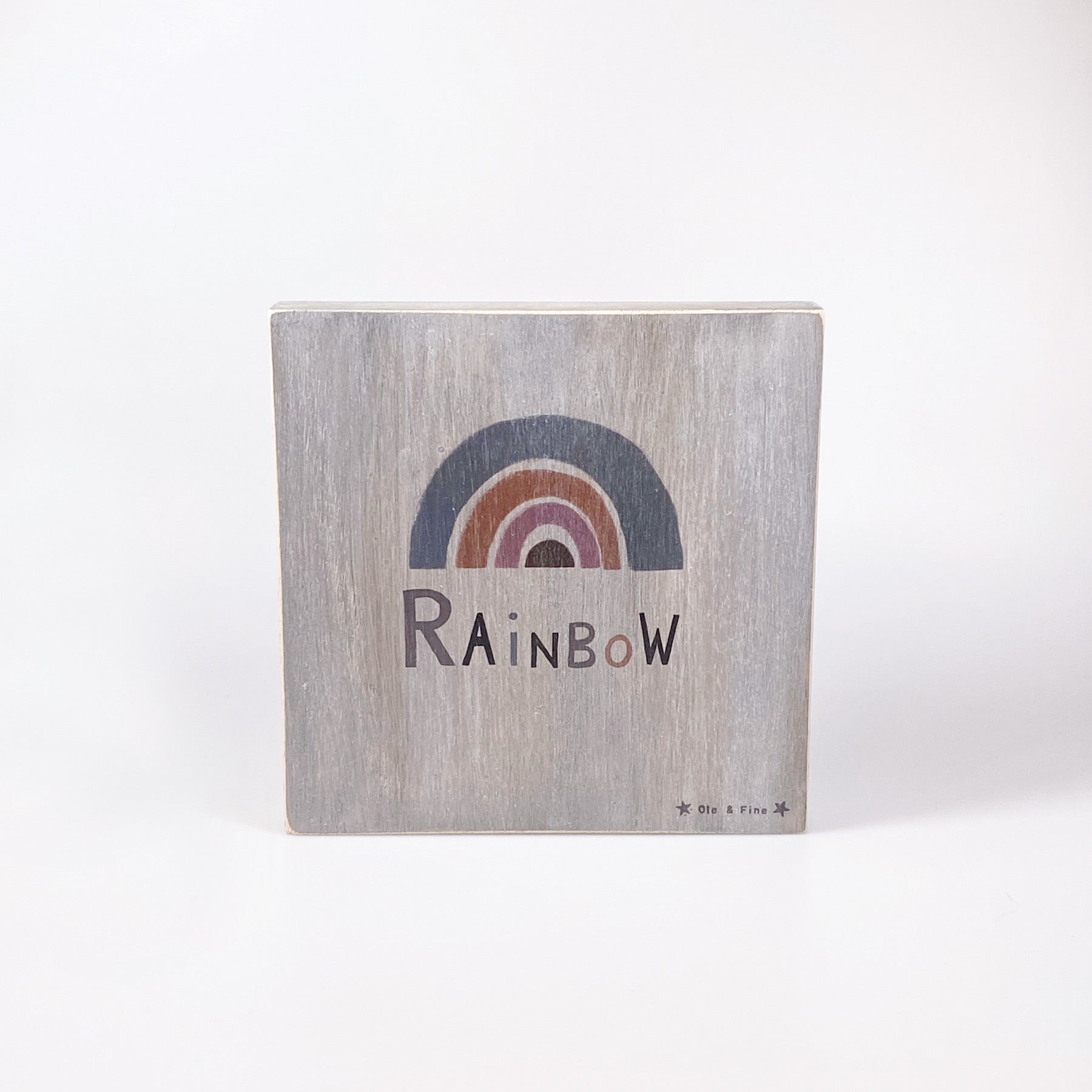 Großes Holzbild "Rainbow" braun