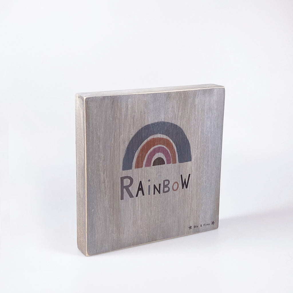 Großes Holzbild "Rainbow" braun