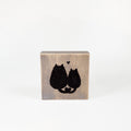 Kleines Holzbild "Cats" braun