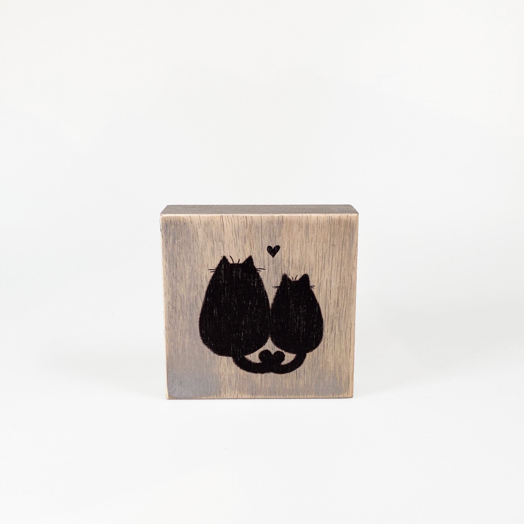 Kleines Holzbild "Cats" braun