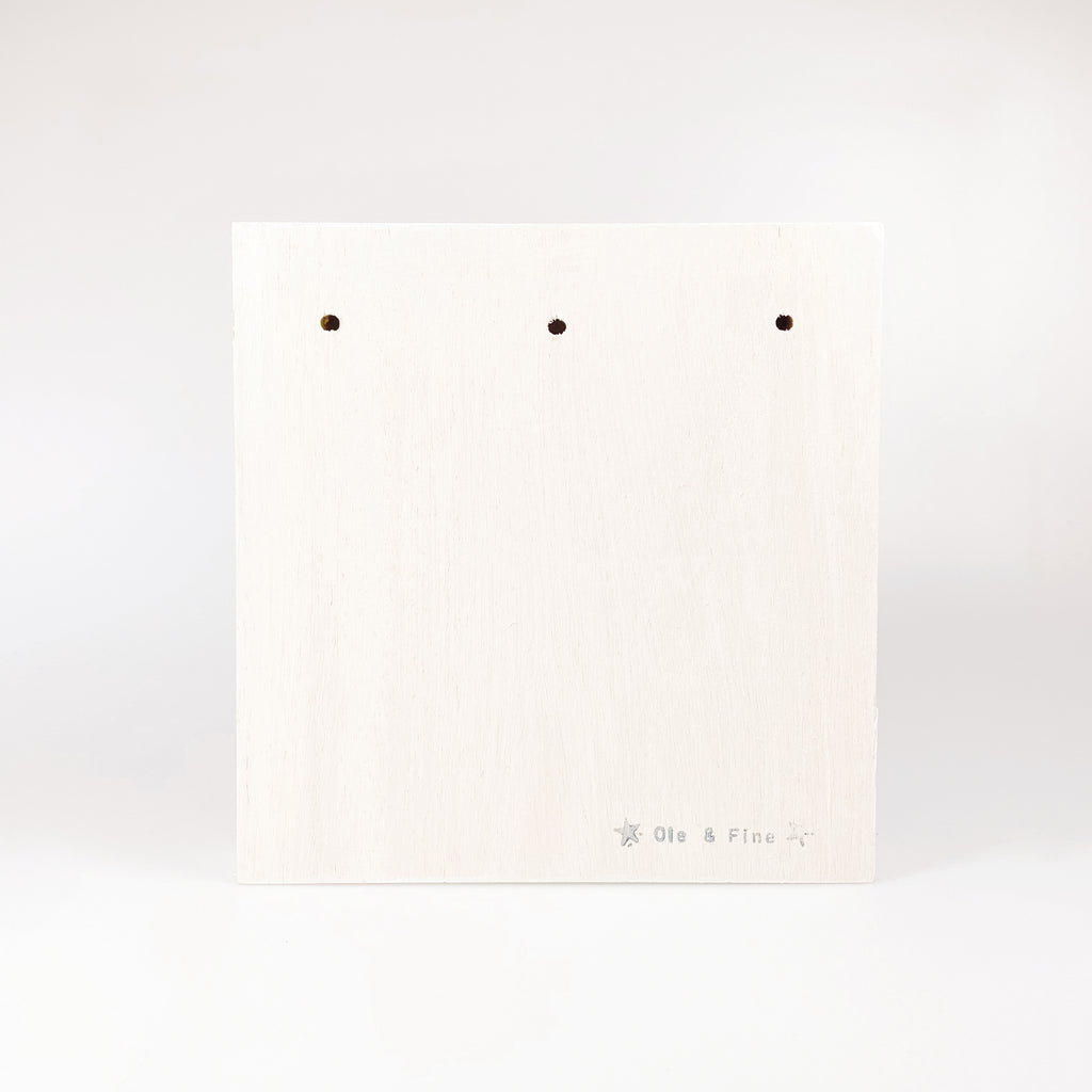 Large wooden picture "Be happy" white