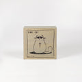 Small wooden picture "Cool cat" brown