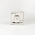 Small wooden picture "Cool cat" white