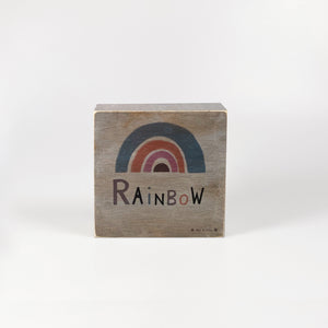 Kleines Holzbild "Rainbow" braun