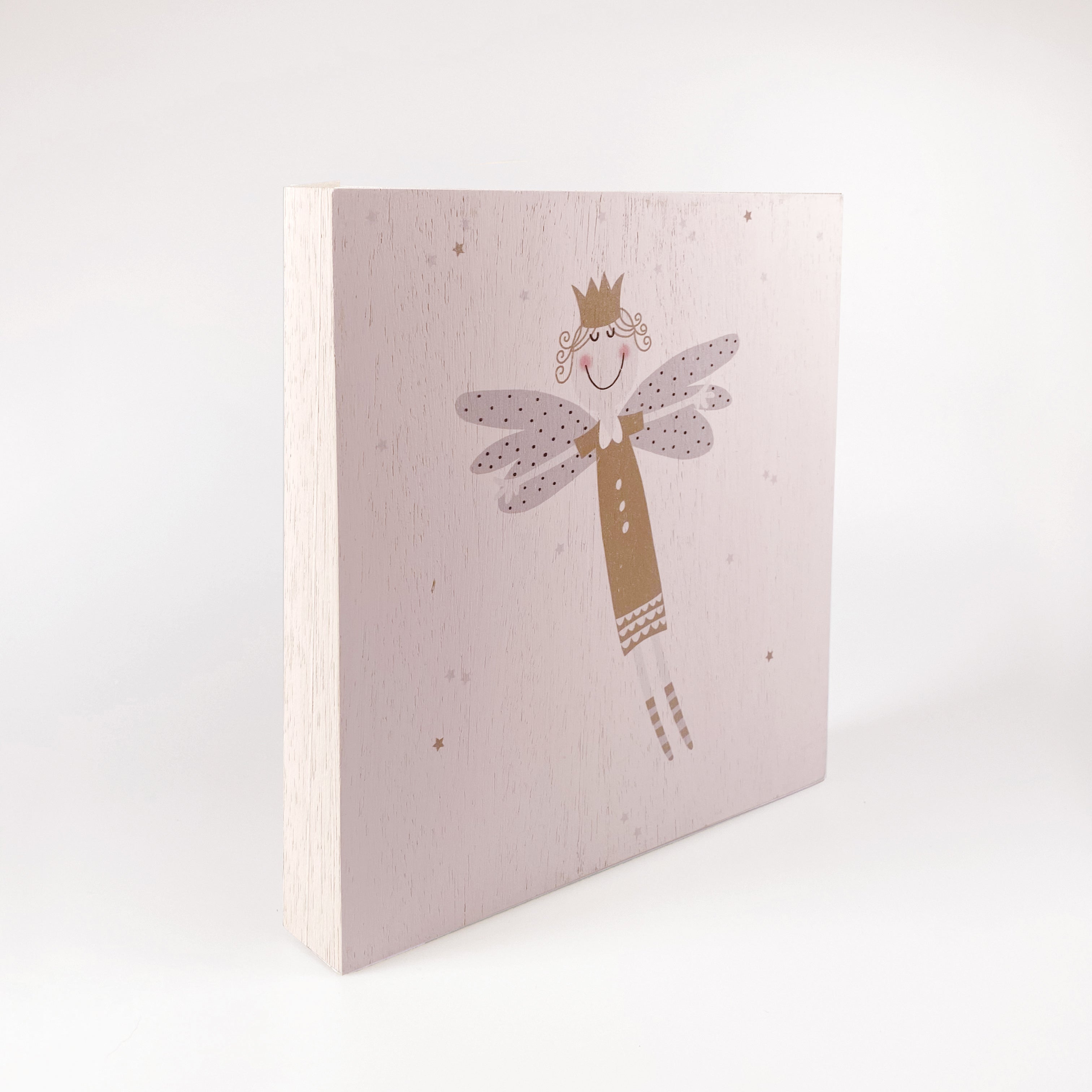 Großes Holzbild "Schutzengel" rosa