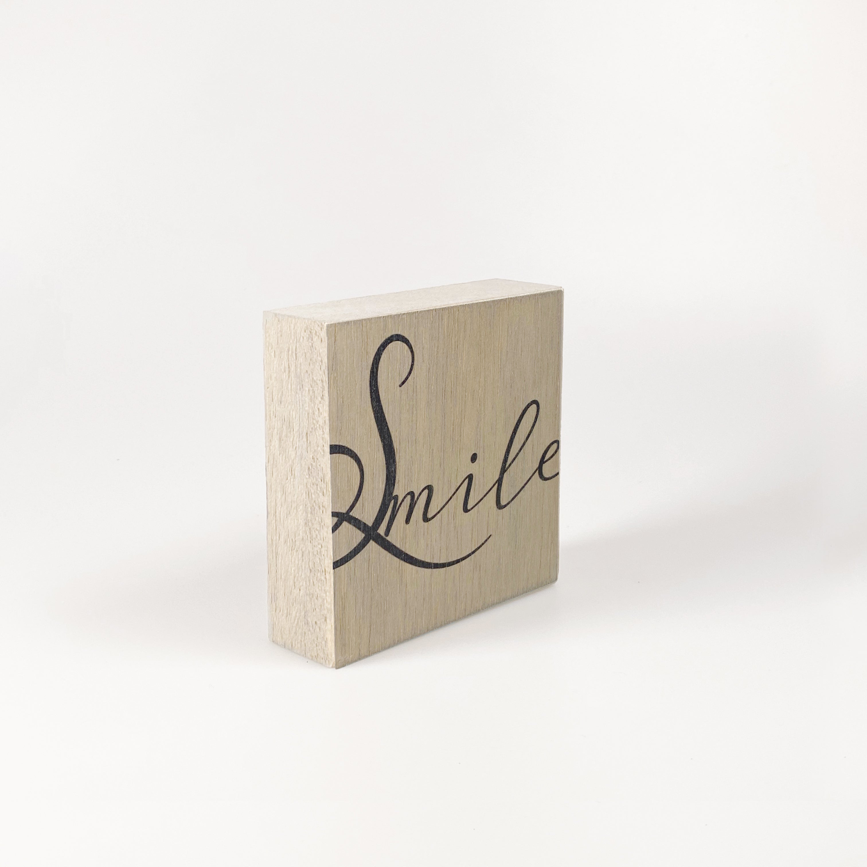 Kleines Holzbild "Smile“ braun