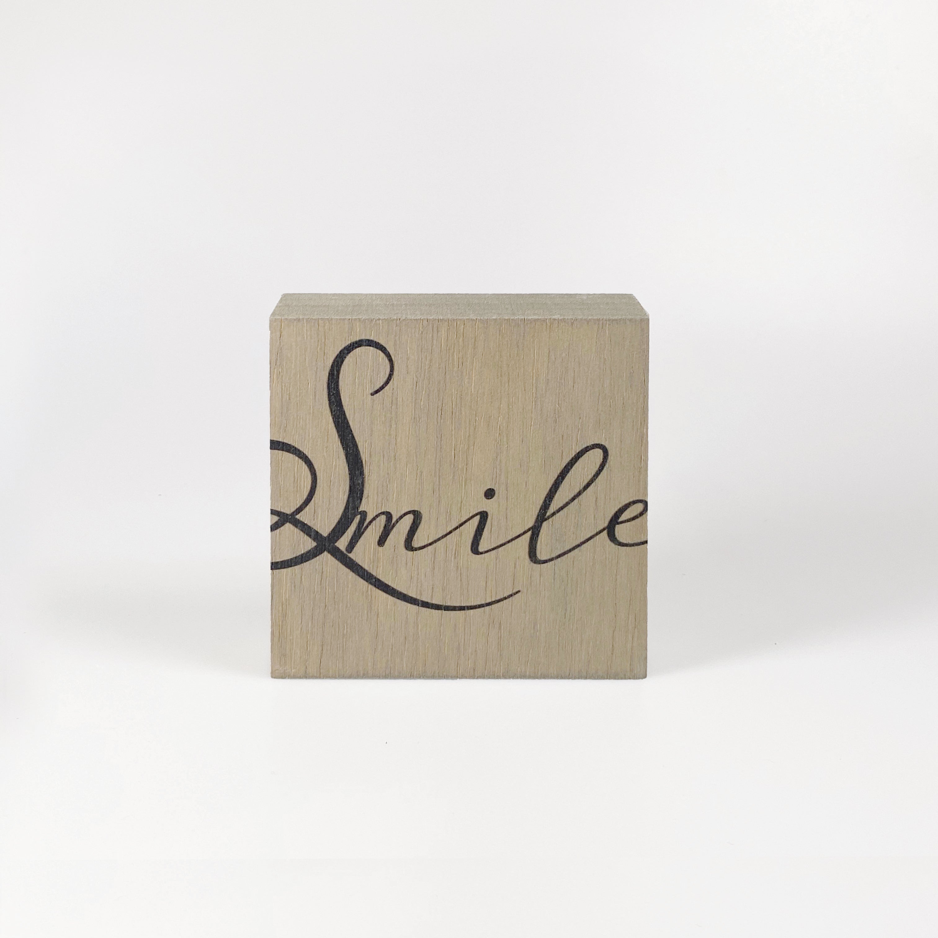 Kleines Holzbild "Smile“ braun