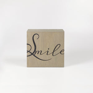 Kleines Holzbild "Smile“ braun