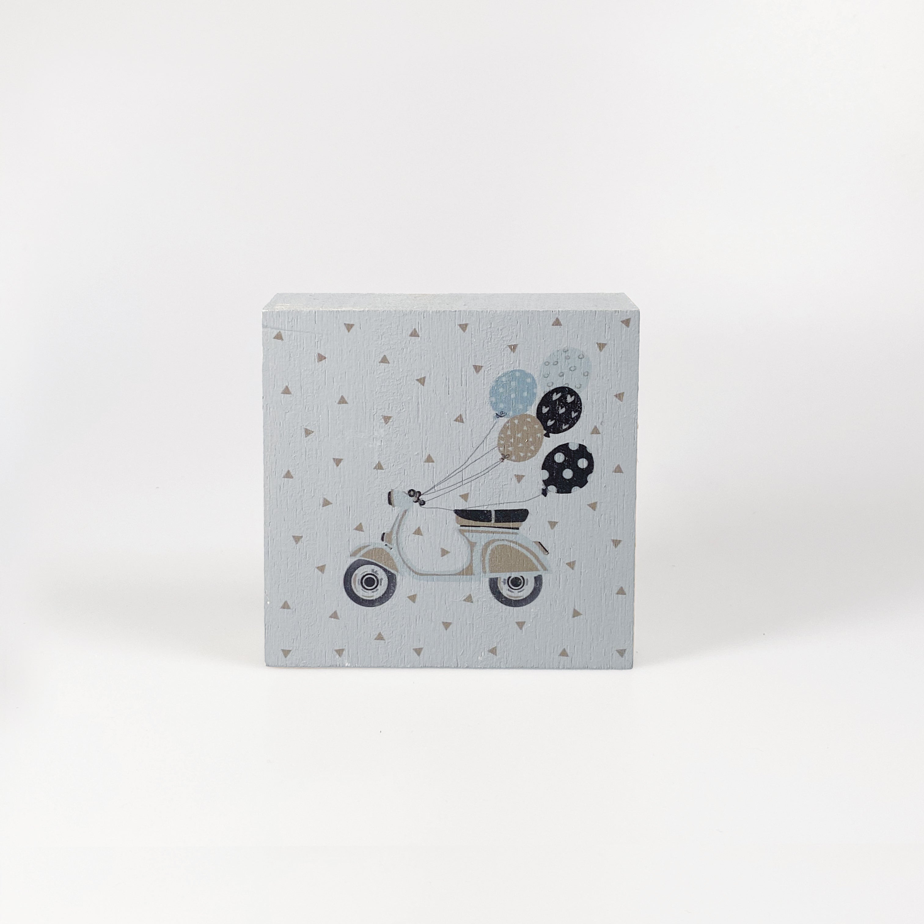 Kleines Holzbild "Vespa“ grau