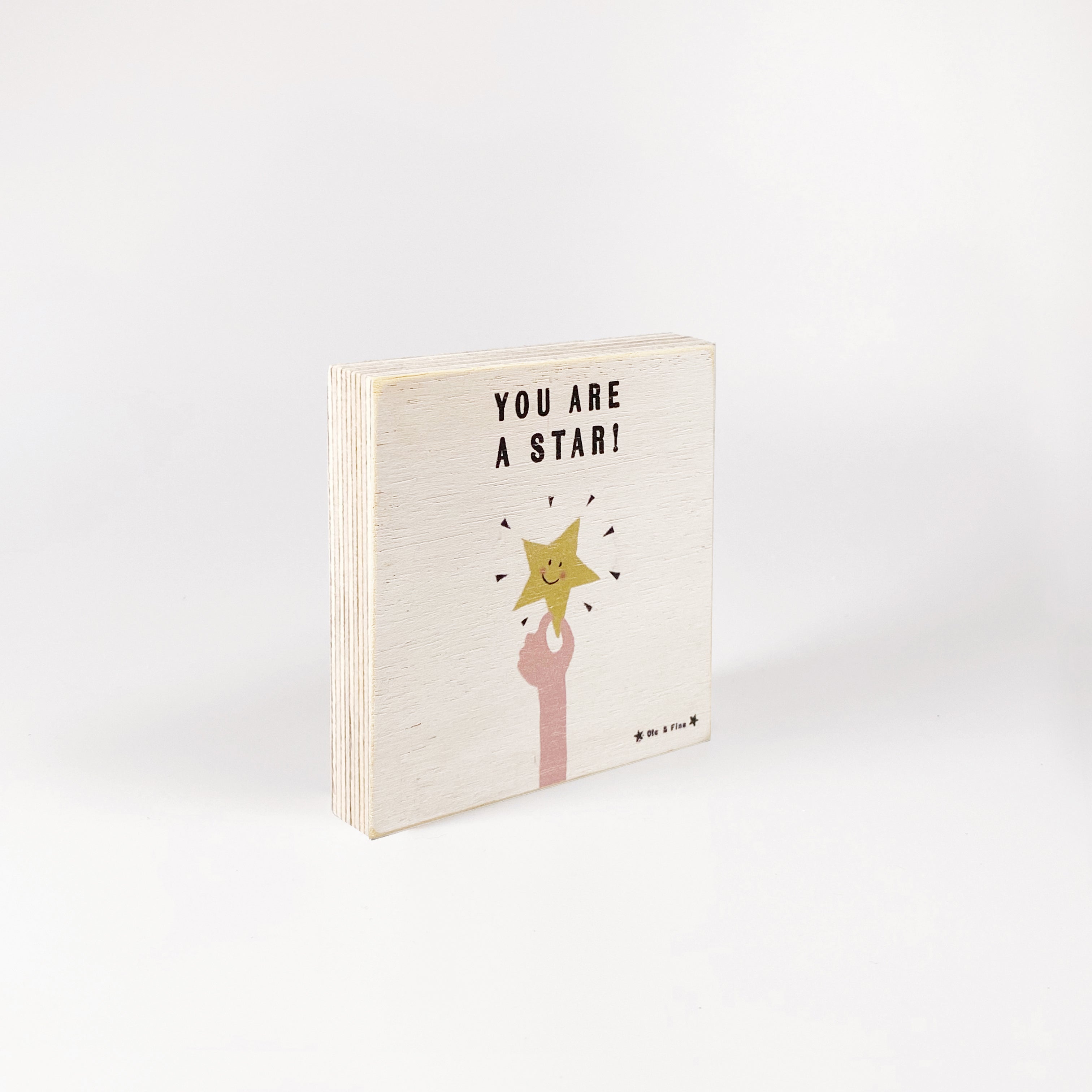 Kleines Holzbild "You are a star“ weiß