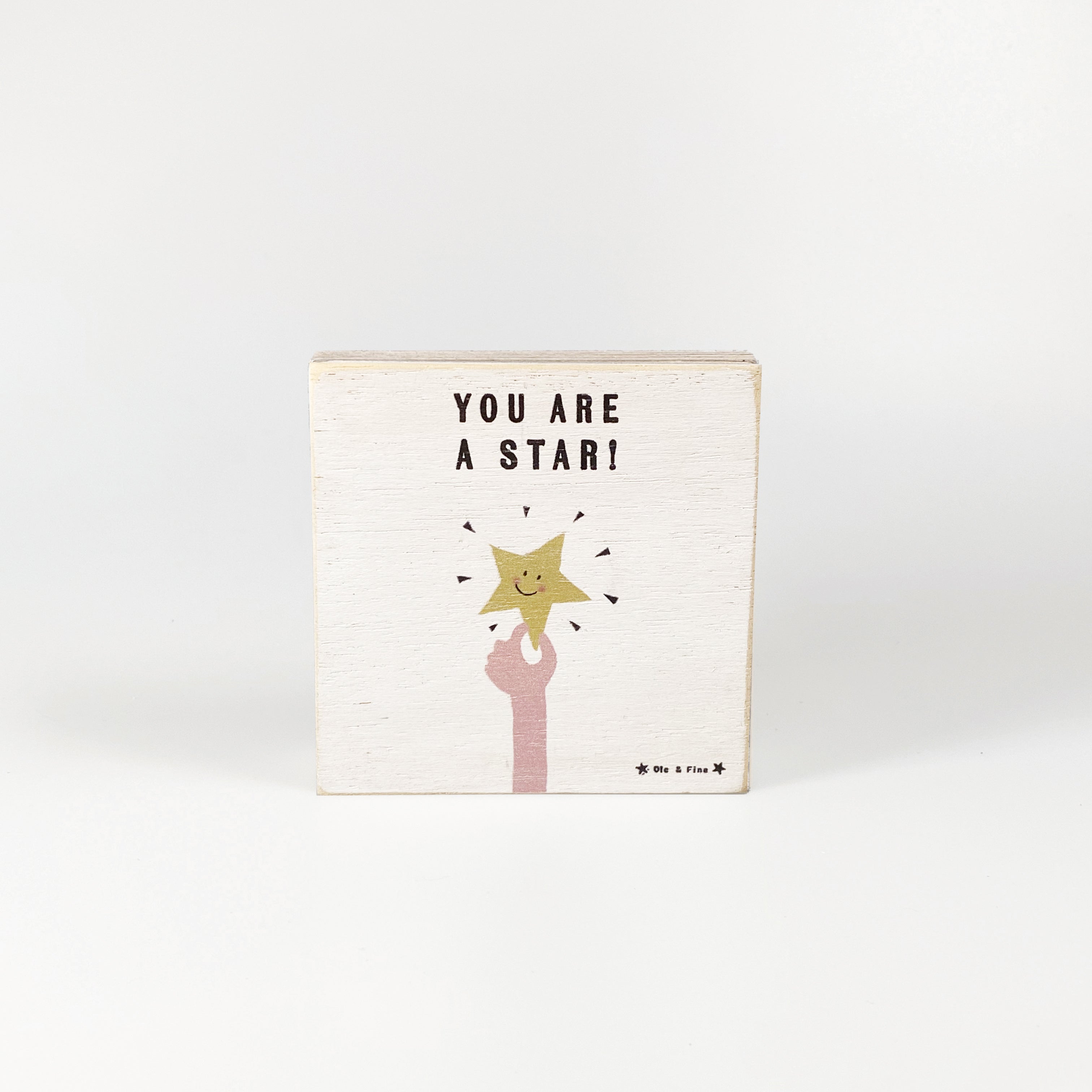 Kleines Holzbild "You are a star“ weiß