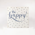 Large wooden picture "Be happy" white
