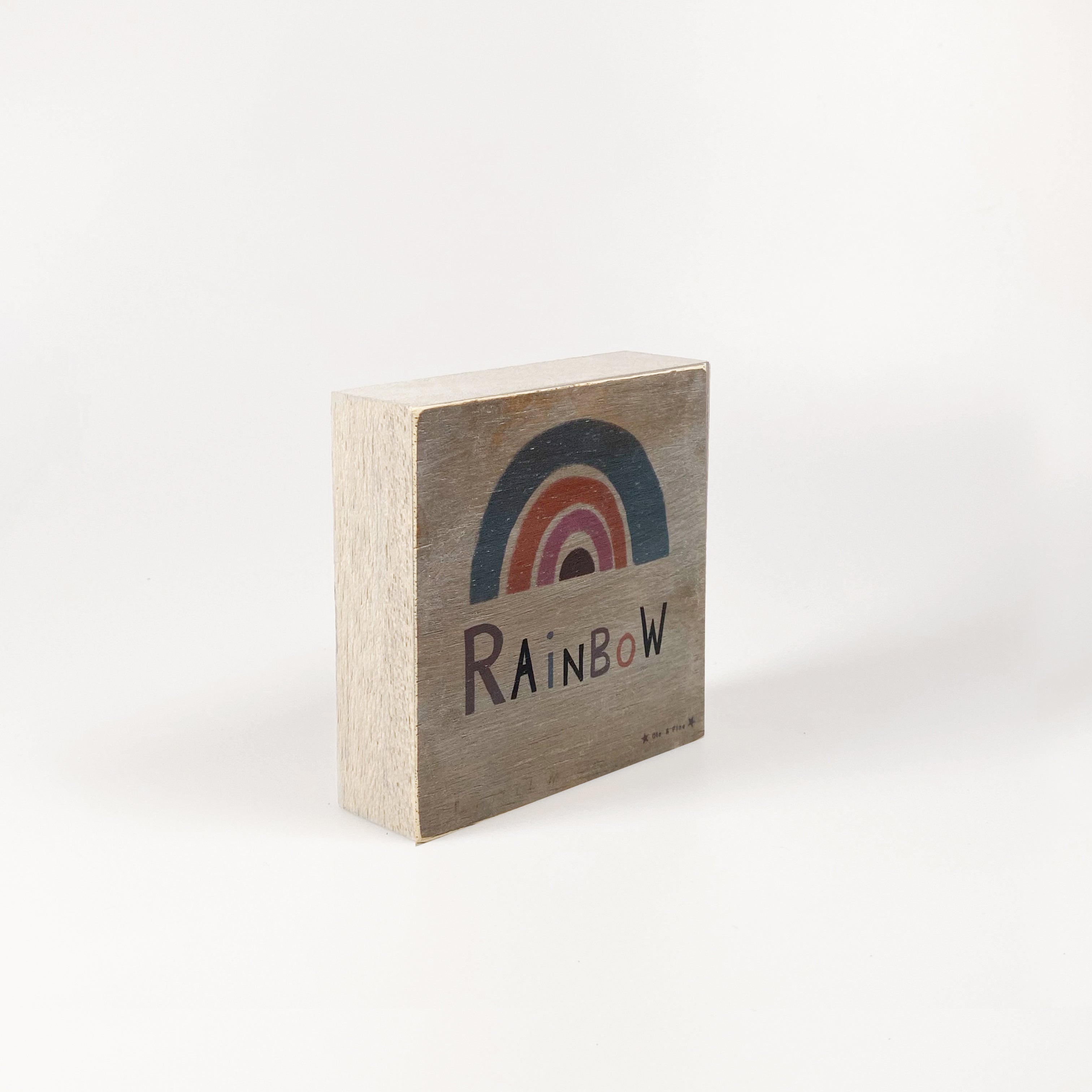 Kleines Holzbild "Rainbow" braun
