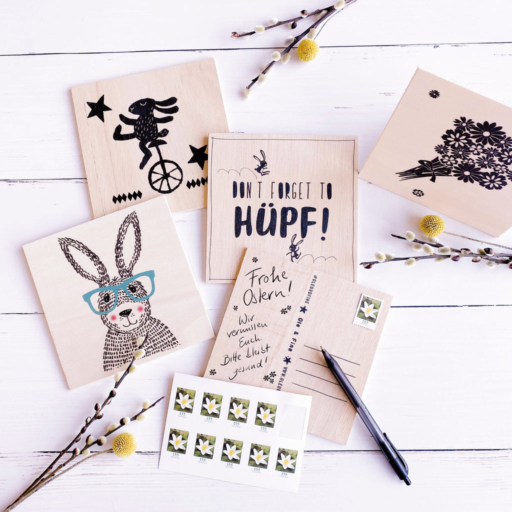 Holzpostkarte “Blumenstrauß“