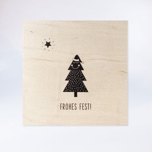 Holzpostkarte “Lächelnder Weihnachtsbaum“