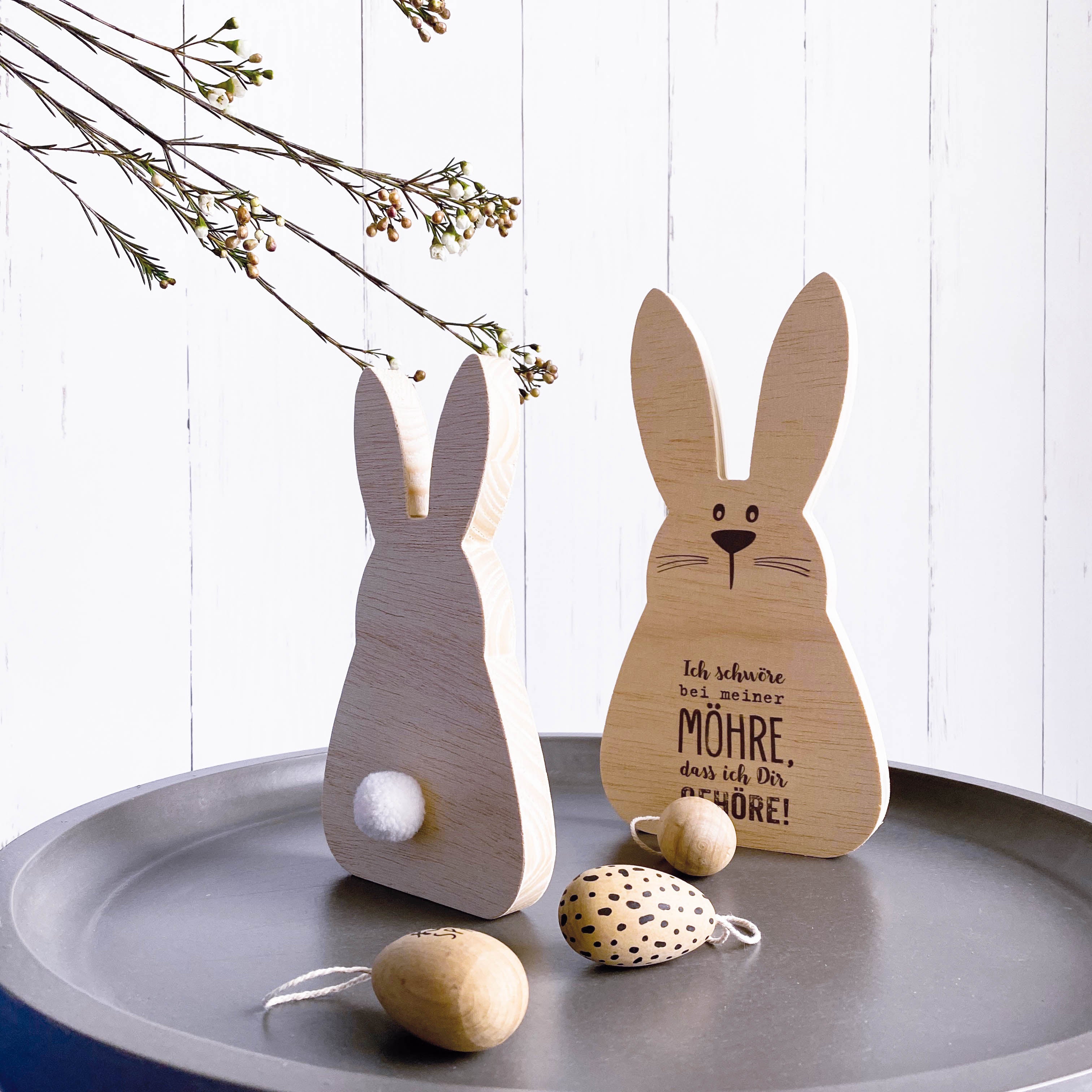 Holzbild "Hase" shape, groß