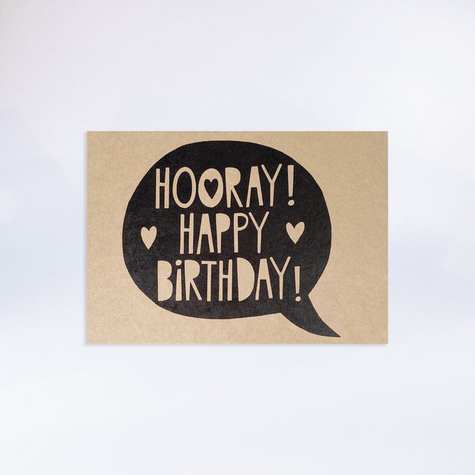 Individuelle Postkarte mit Design „Hooray Happy Birthday“