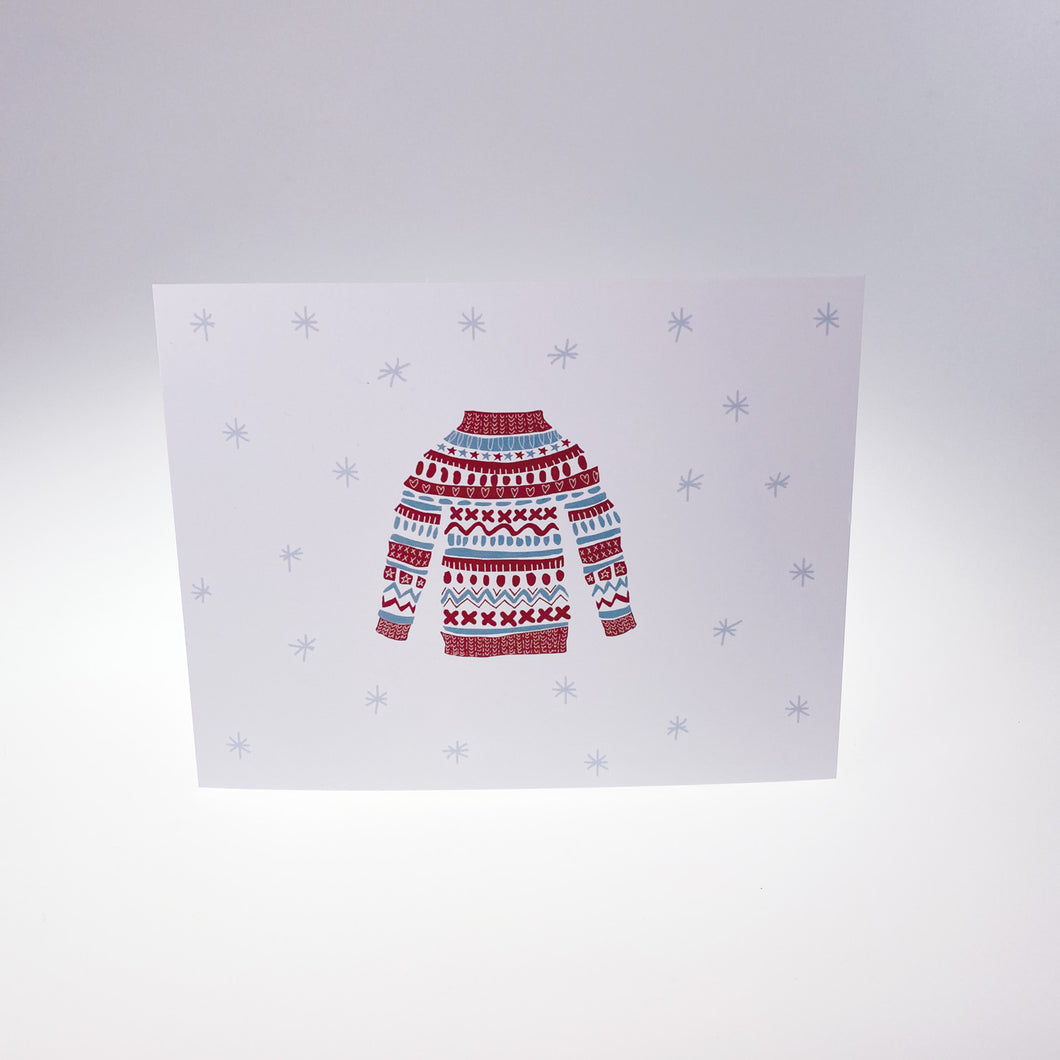 Weihnachtspostkarte “Winterpullover“