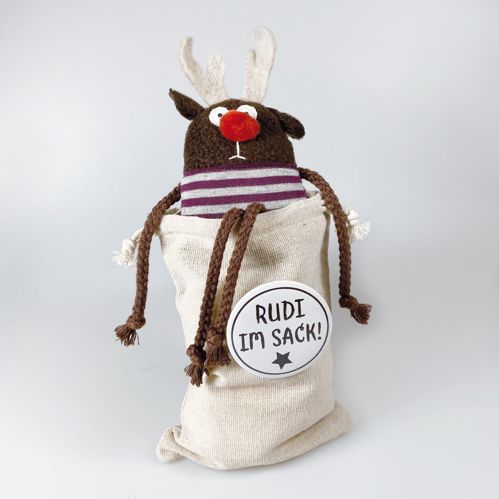 Rentier im Sack „Rudi“