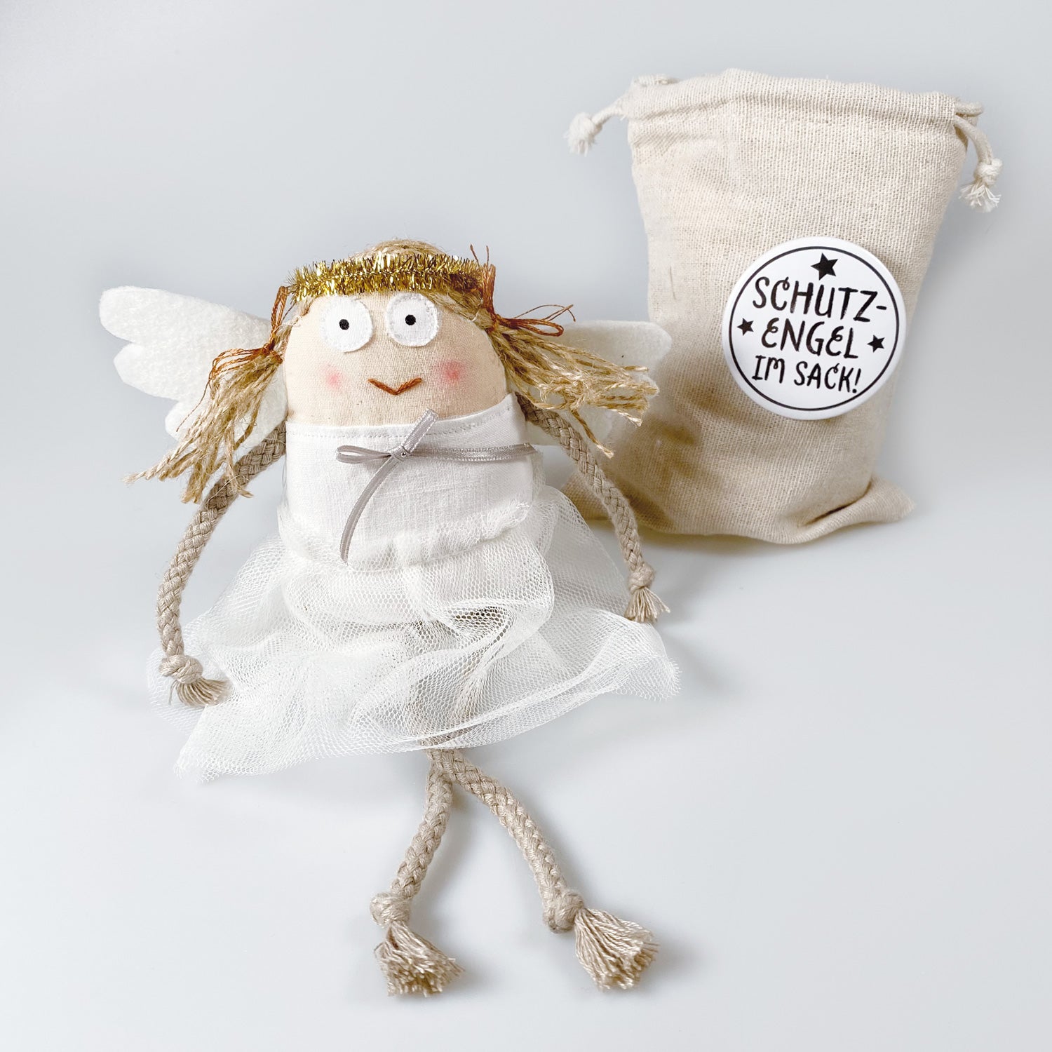 Schutzengel im Jutesack „Greta“