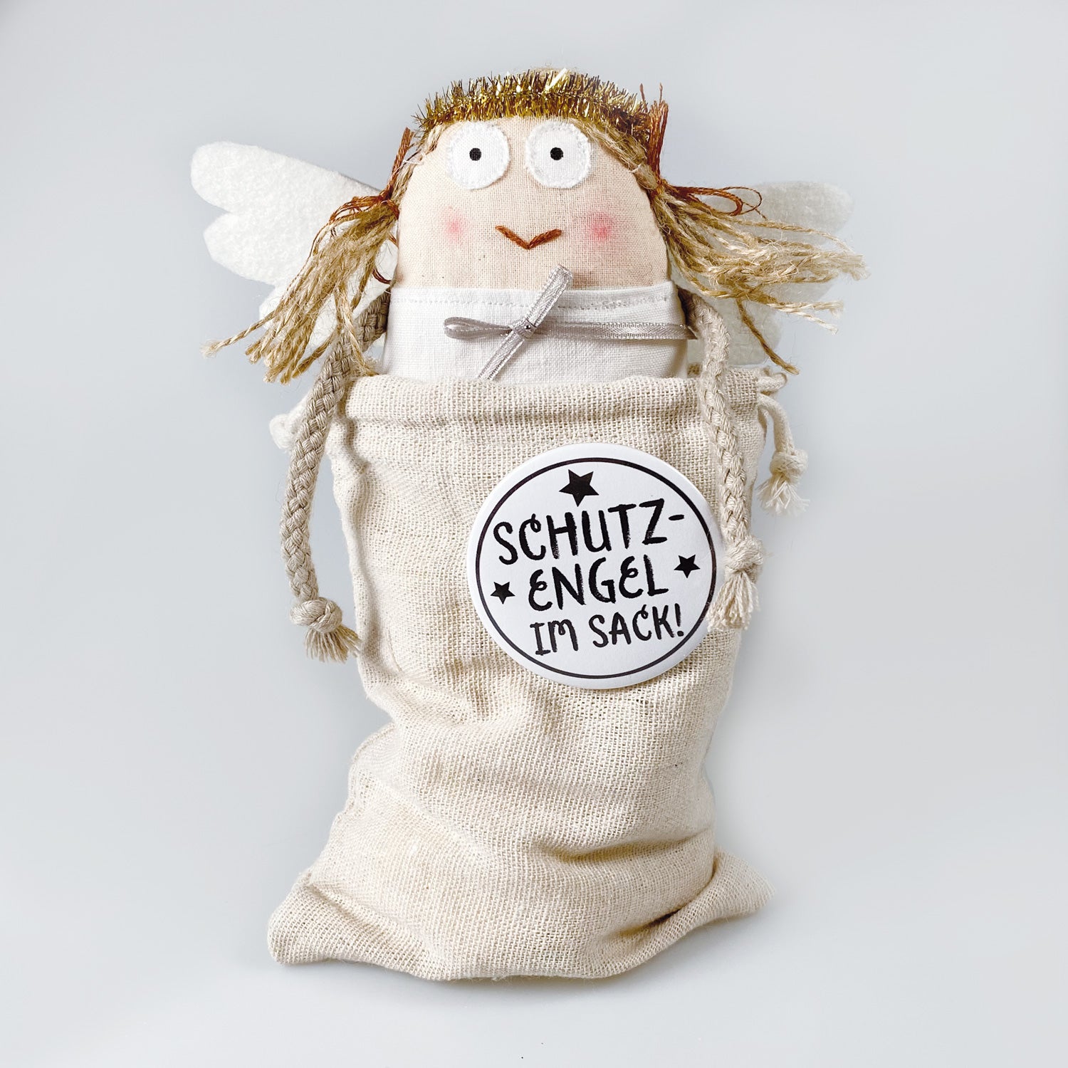 Schutzengel im Jutesack „Greta“