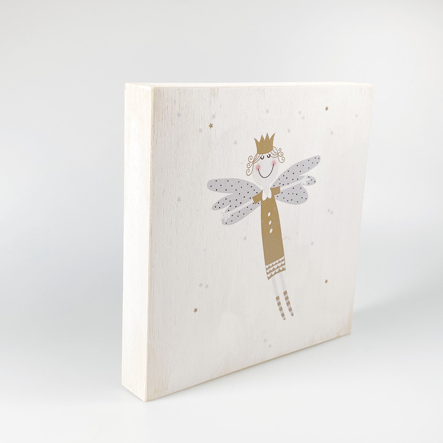 Großes Holzbild "Schutzengel" weiß