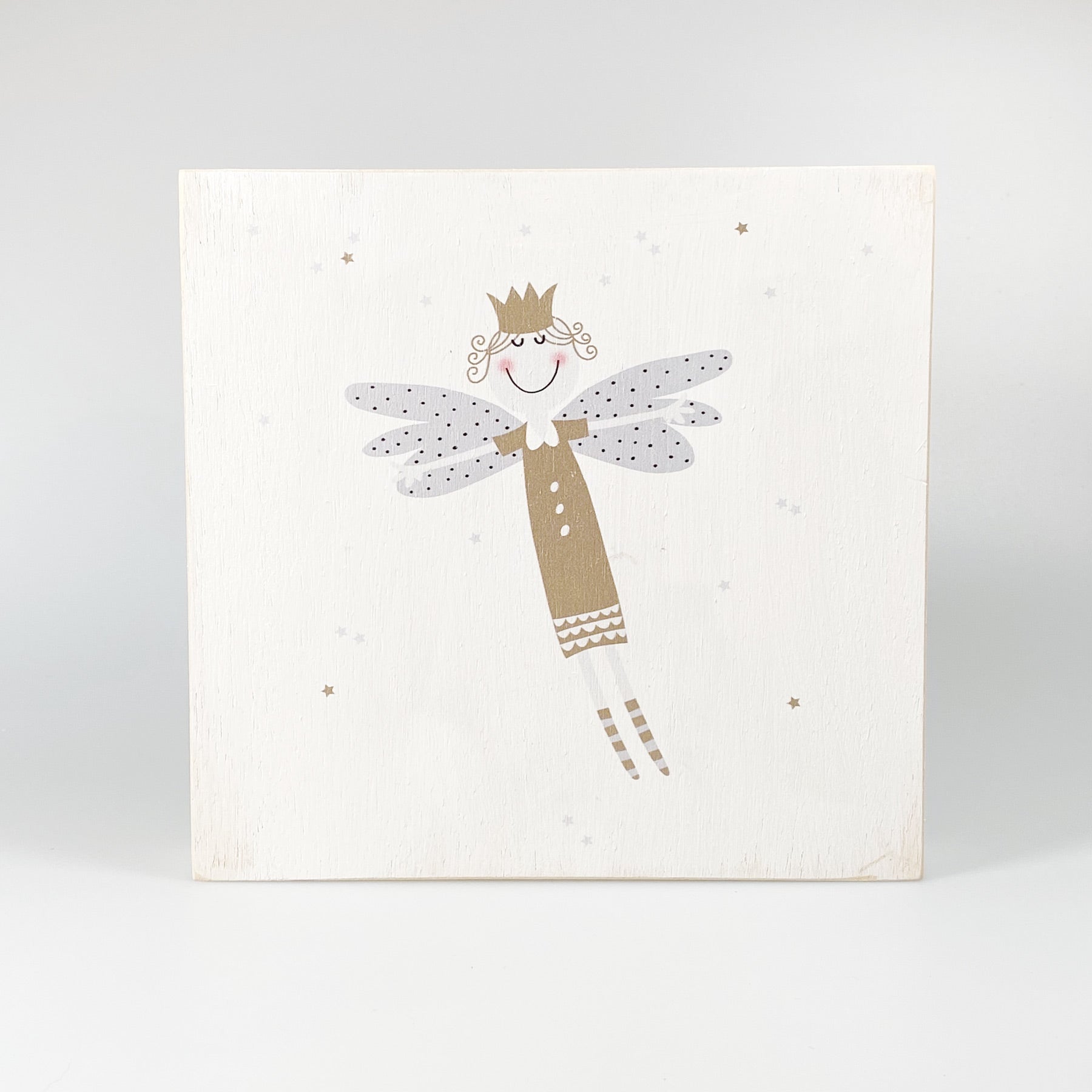 Großes Holzbild "Schutzengel" weiß