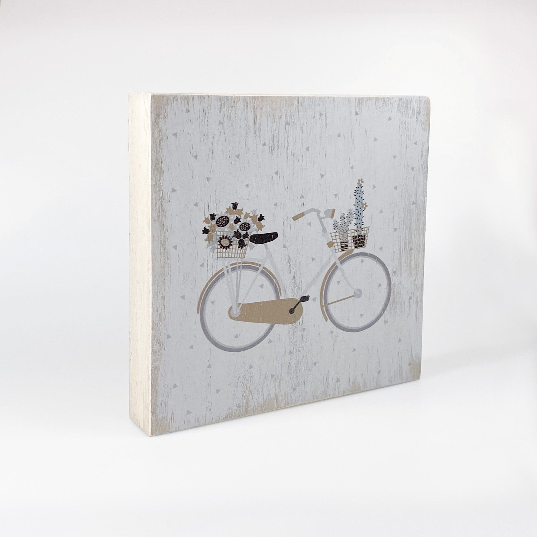 Großes Holzbild "Bicycle" braun/grau