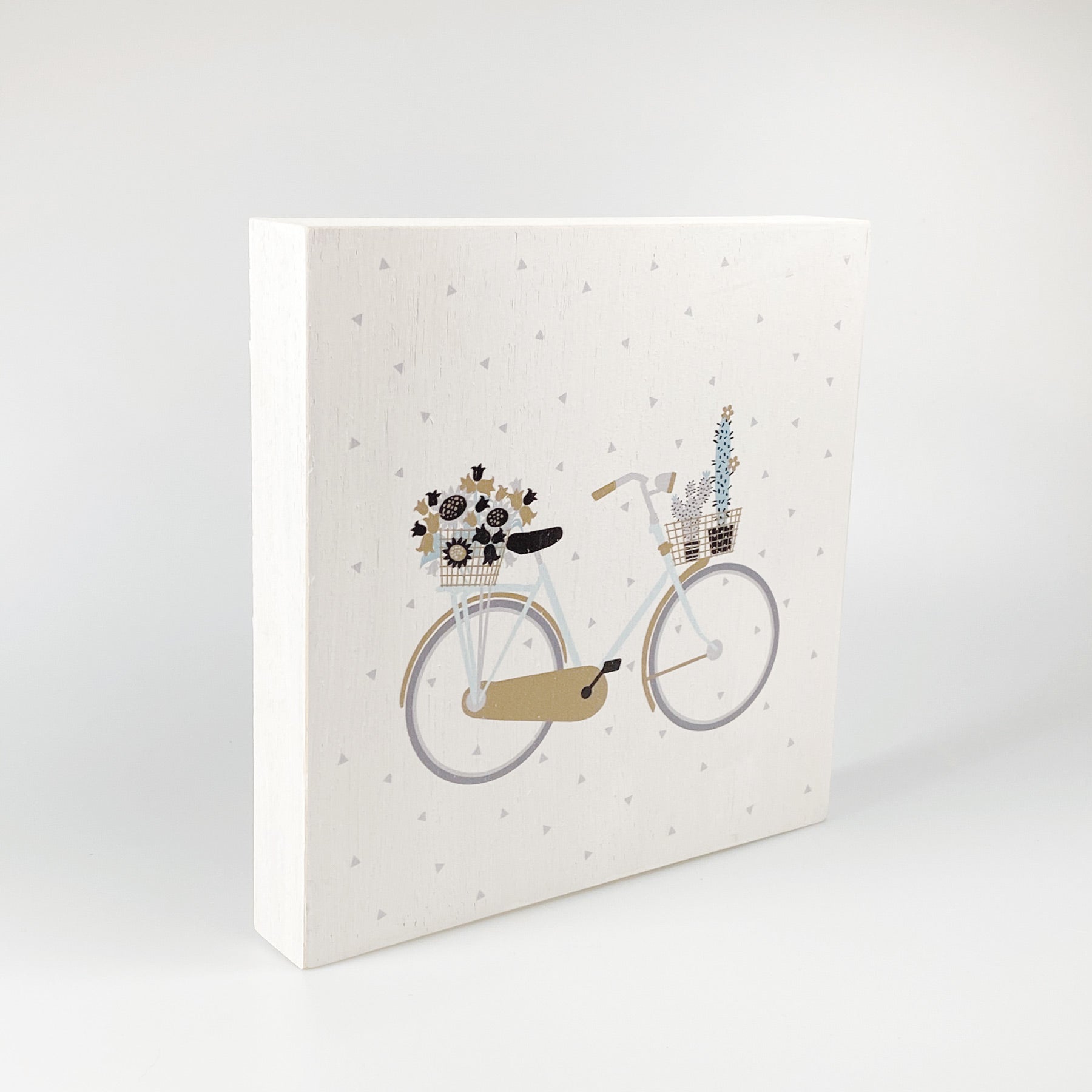 Großes Holzbild "Bicycle" weiß