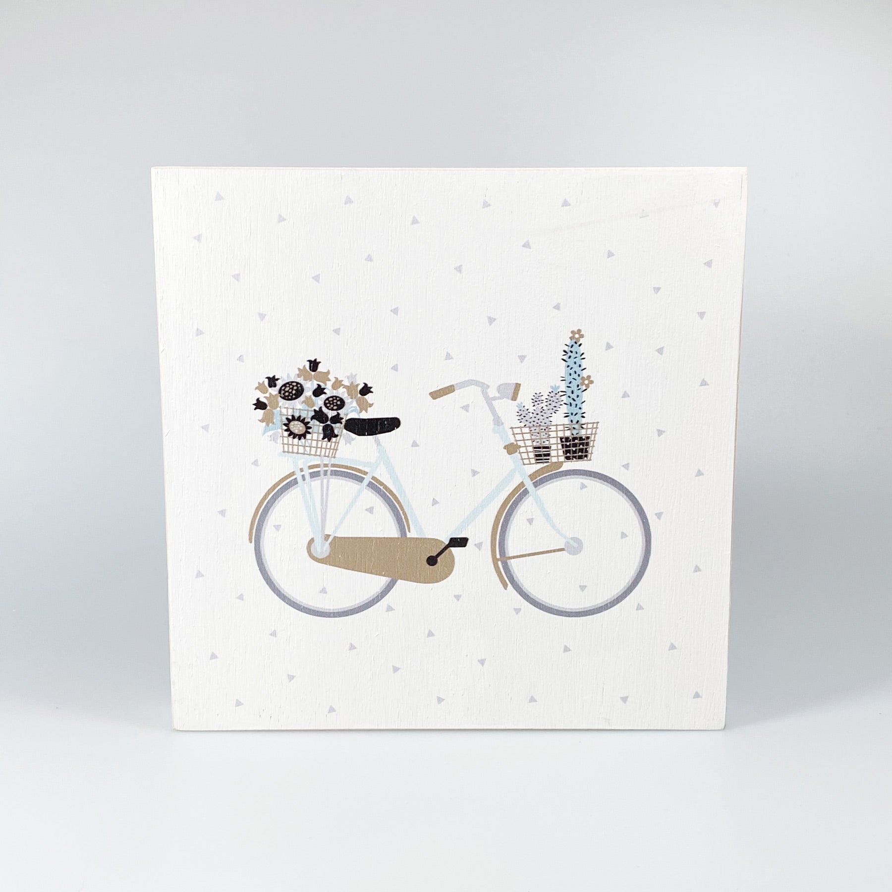 Großes Holzbild "Bicycle" weiß